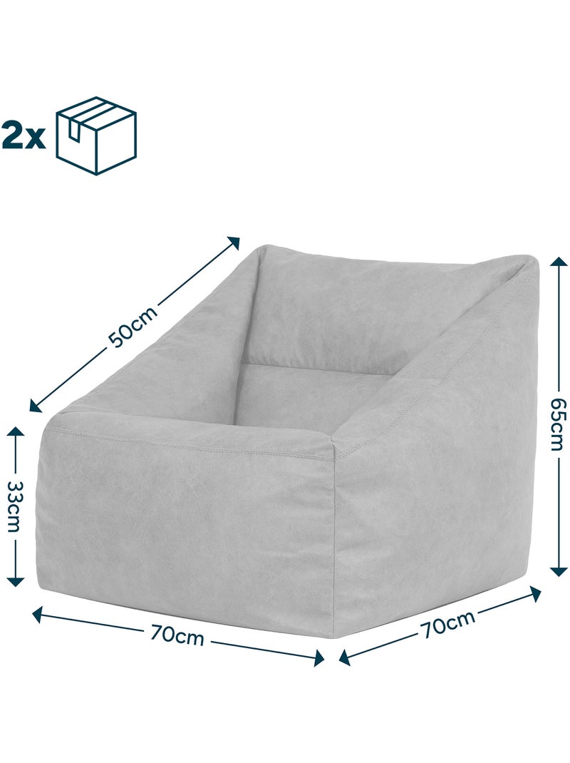 Pouf sillón de salón natalia de polipiel vegana - icon Marrón claro - Kiabi