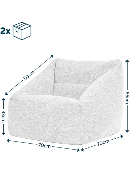 Pouf sillón de salón natalia de tejido - icon - Kiabi