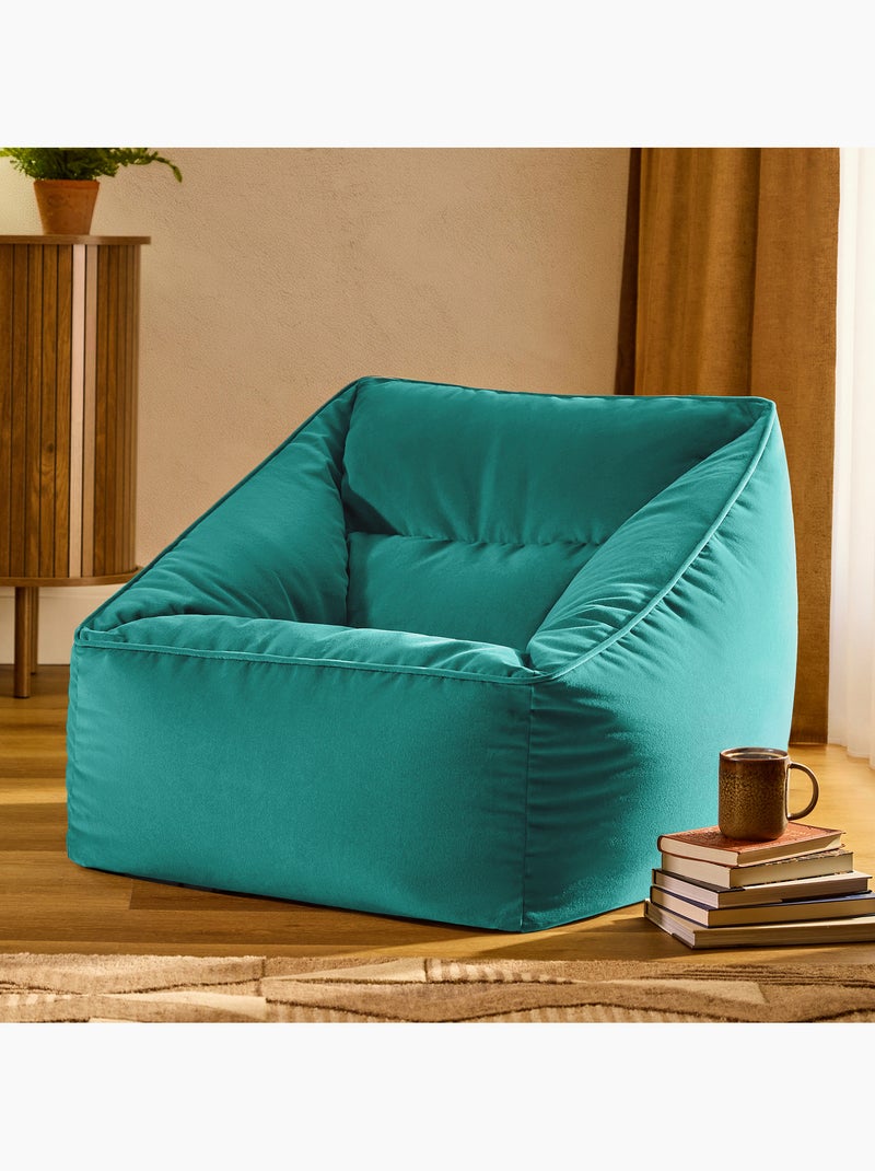 Pouf sillón de salón natalia de terciopelo mate - icon Azul petróleo - Kiabi