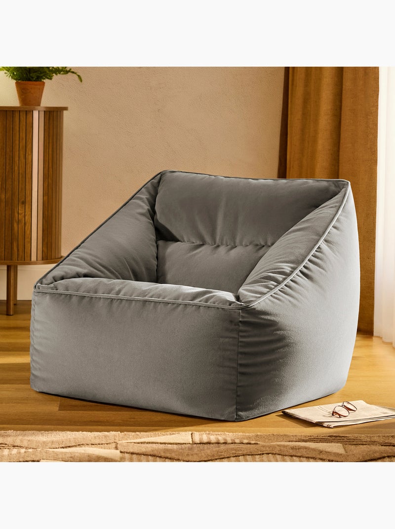 Pouf sillón de salón natalia de terciopelo mate - icon Gris antracita - Kiabi