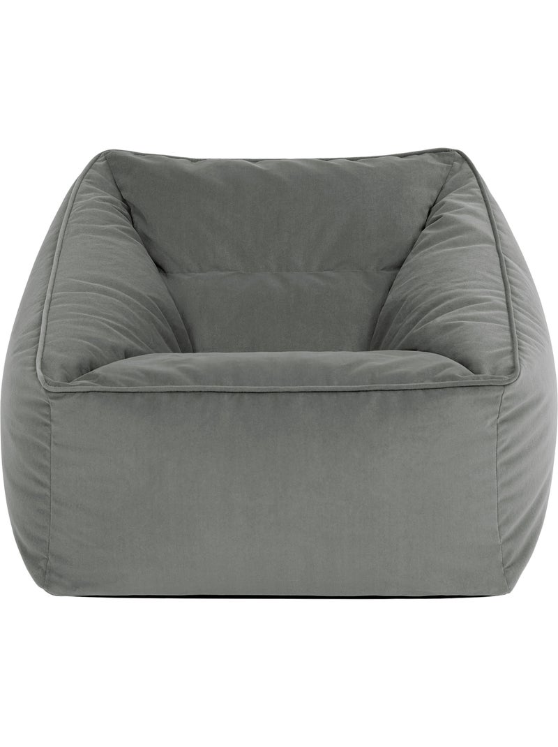 Pouf sillón de salón natalia de terciopelo mate - icon Gris antracita - Kiabi