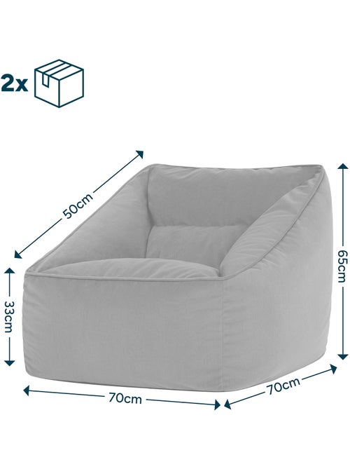 Pouf sillón de salón natalia de terciopelo mate - icon - Kiabi
