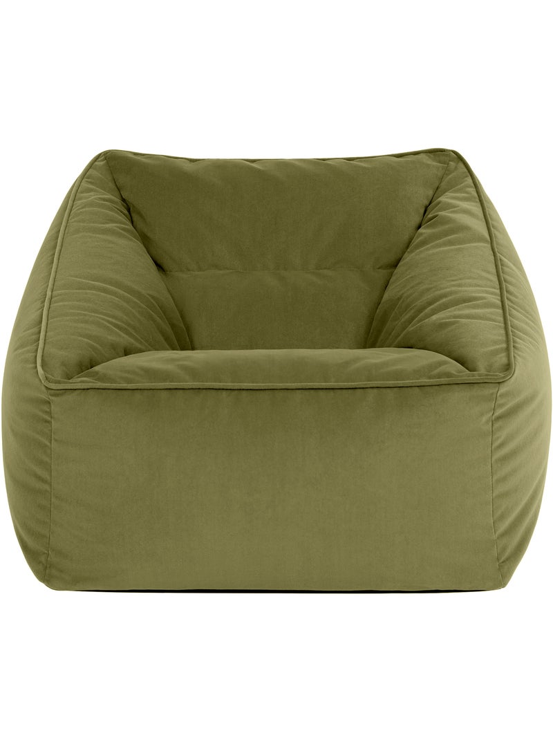 Pouf sillón de salón natalia de terciopelo mate - icon Verde oliva - Kiabi