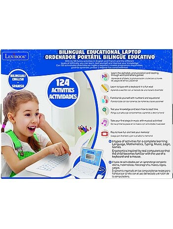 Power Kid® Bilingual Talking puertoátil Educativo 124 actividades en inglés y español