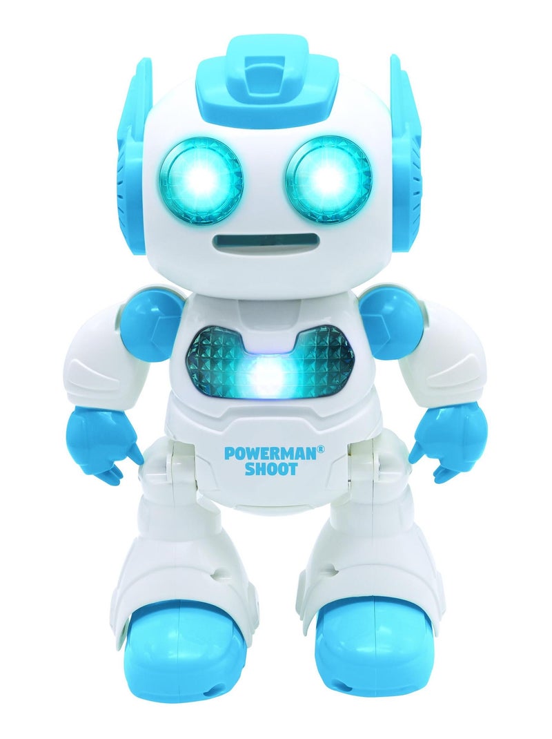 Powerman® Shoot STEM robot, baile, música, demostración incl mando a distancia y discos de espuma Azul - Kiabi