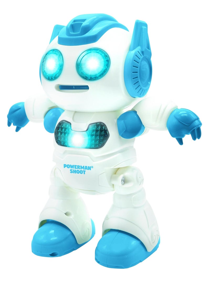 Powerman® Shoot STEM robot, baile, música, demostración incl mando a distancia y discos de espuma Azul - Kiabi