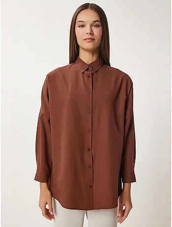 Preciosa camisa de popelina extragrande de estambul con botones y mangas largas istanbul