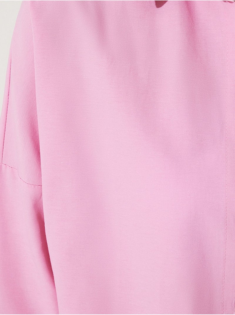 Preciosa camisa de popelina extragrande de estambul con botones y mangas largas istanbul Rosa fluo/Solinotes - Kiabi