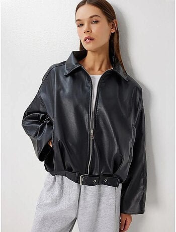Preciosa chaqueta bomber de piel sintética de estambul istanbul