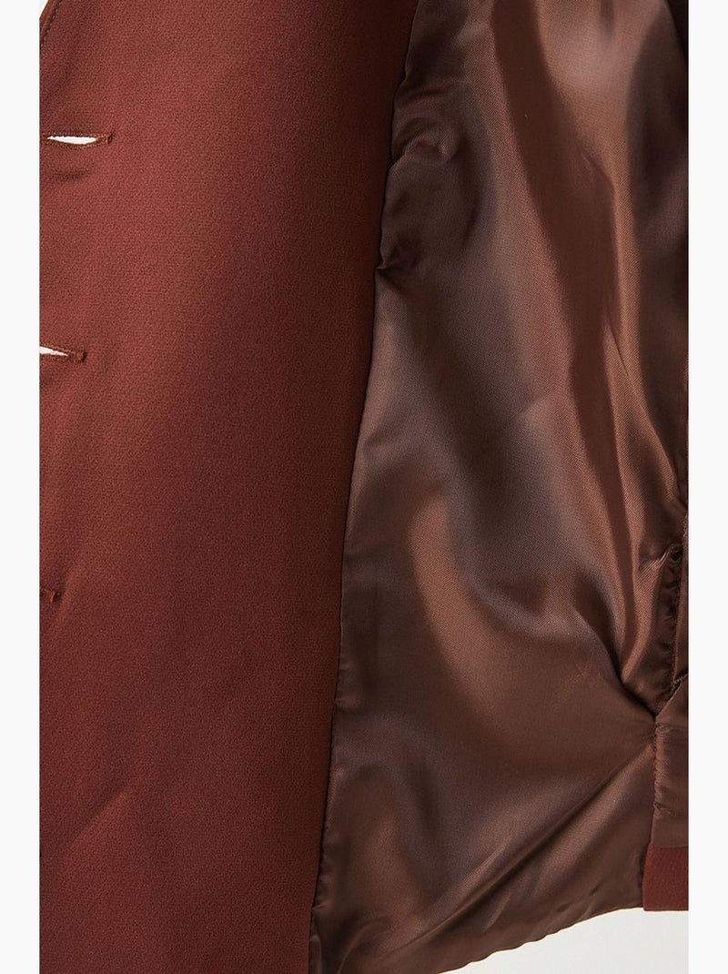 Precioso chaleco corto con cuello en v y botones de estambul istanbul Marrón chocolate - Kiabi