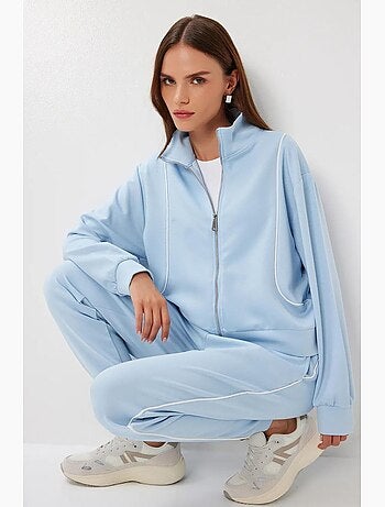 Precioso conjunto deportivo de manga larga con cuello y cremallera para mujer de estambul istanbul