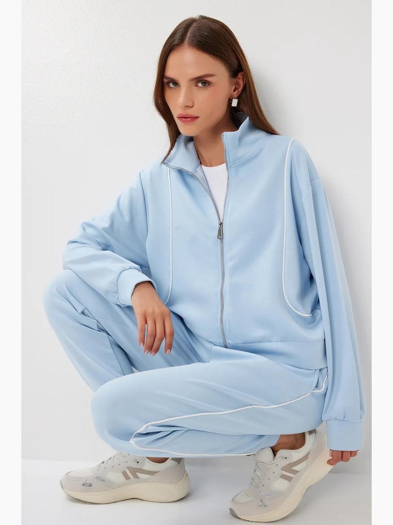 Precioso conjunto deportivo de manga larga con cuello y cremallera para mujer de estambul istanbul Azul cielo - Kiabi