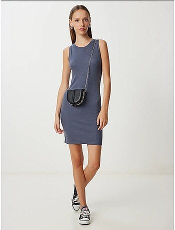 Precioso minivestido ajustado sin mangas con cuello redondo de estambul istanbul