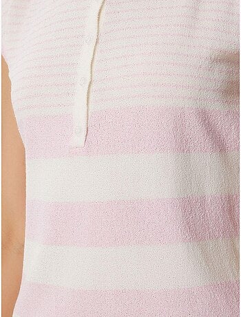 Precioso vestido de punto ajustado a rayas de estambul con cuello camisero istanbul