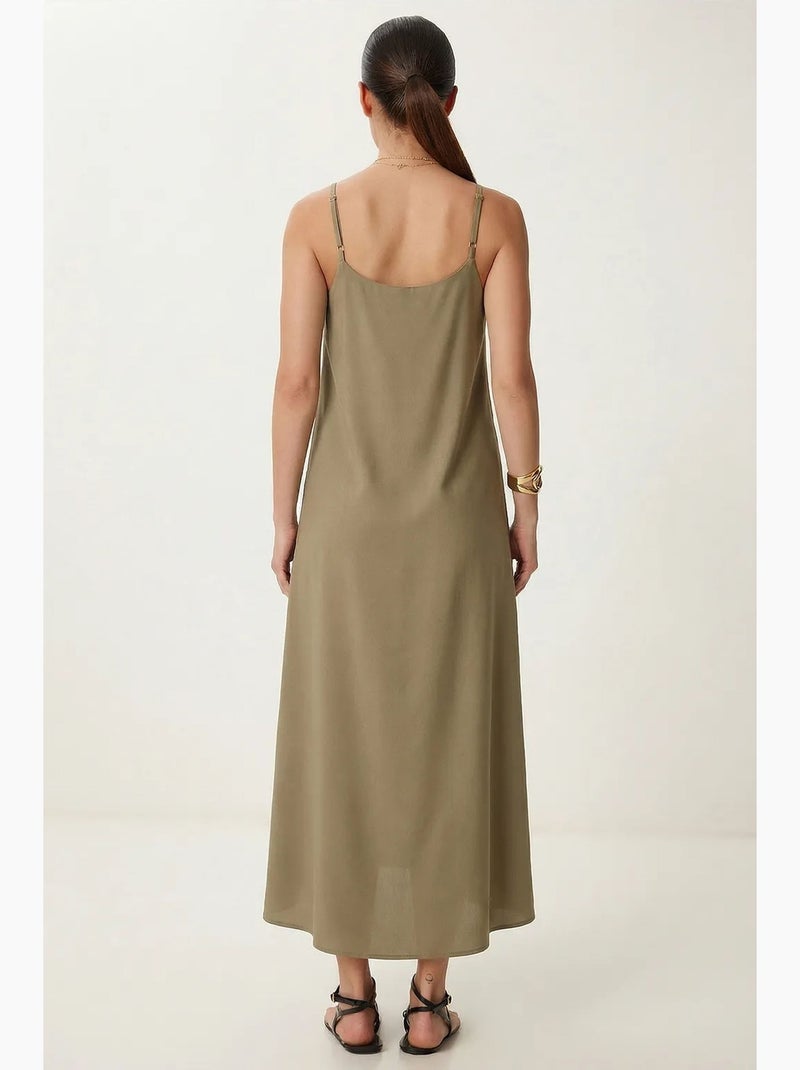 Precioso vestido largo sin mangas con cuello en u de estambul istanbul Verde oscuro - Kiabi