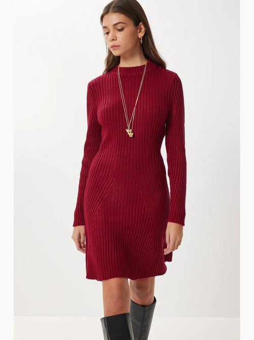 Precioso vestido midi de punto acanalado con cuello redondo de estambul istanbul - Kiabi Precioso vestido midi de punto acanalado con cuello redondo de estambul istanbul - Kiabi