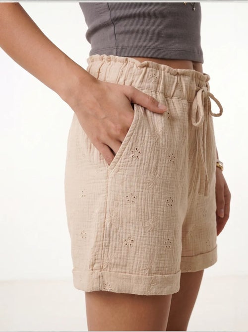 Preciosos mini shorts estambul de cintura alta con cordón y detalle de ribete istanbul - Kiabi