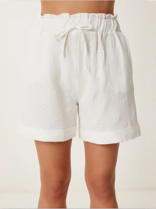 Preciosos mini shorts estambul de cintura alta con cordón y detalle de ribete istanbul - Kiabi