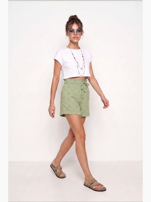 Preciosos mini shorts estambul de cintura alta con cordón y detalle de ribete istanbul - Kiabi