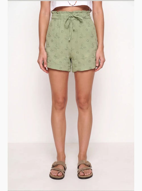 Preciosos mini shorts estambul de cintura alta con cordón y detalle de ribete istanbul - Kiabi