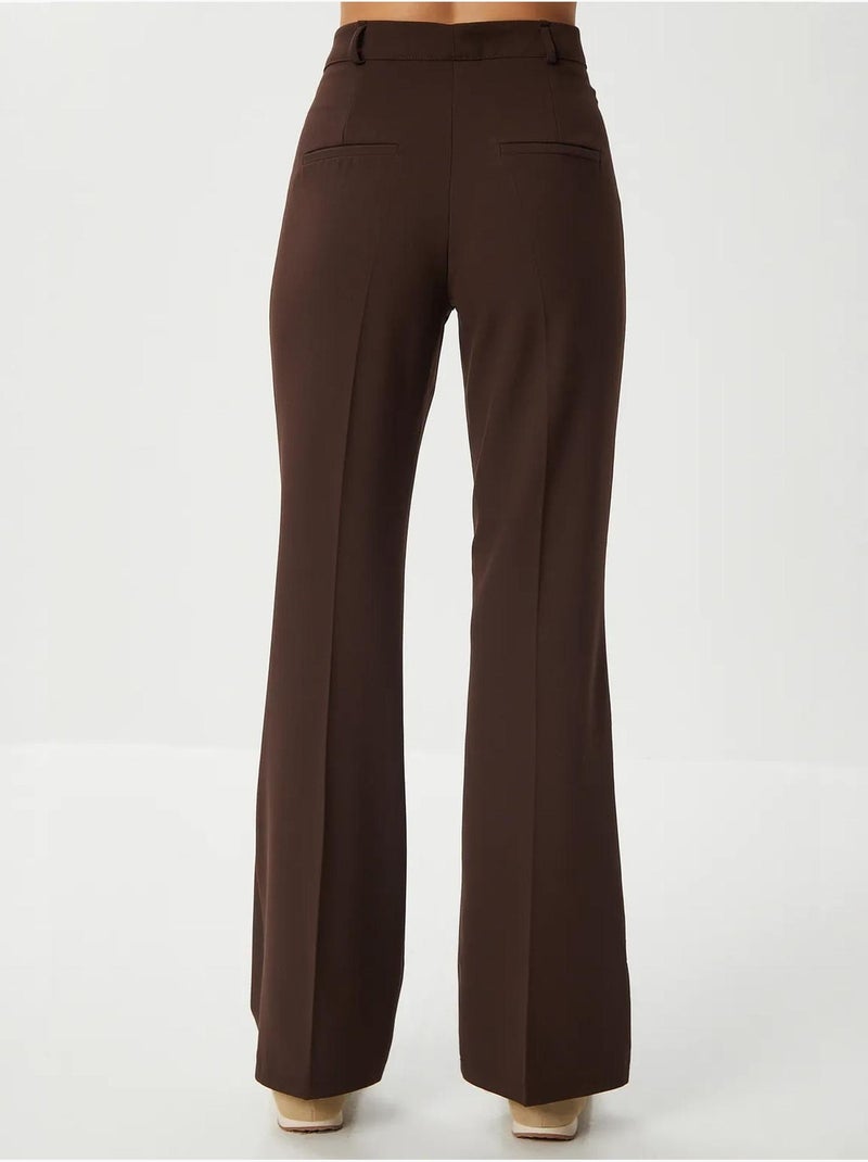 Preciosos pantalones acampanados de cintura alta con cremallera de estambul istanbul Marrón chocolate - Kiabi