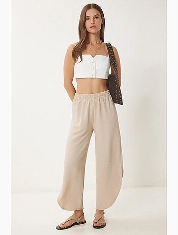 Preciosos pantalones anchos con textura de zanahoria de estambul istanbul