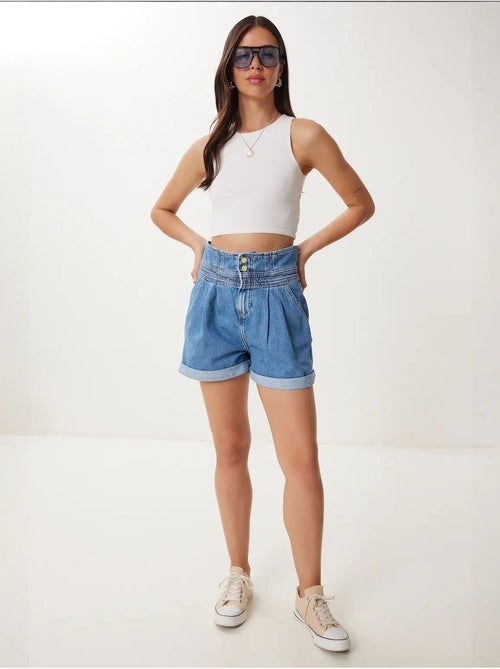 Preciosos pantalones cortos de mezclilla de cintura alta con bolsillos de estambul istanbul - Kiabi Preciosos pantalones cortos de mezclilla de cintura alta con bolsillos de estambul istanbul - Kiabi
