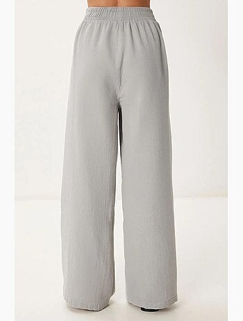 Preciosos pantalones estambul de pierna ancha con cordón y detalle de ribete. Istanbul