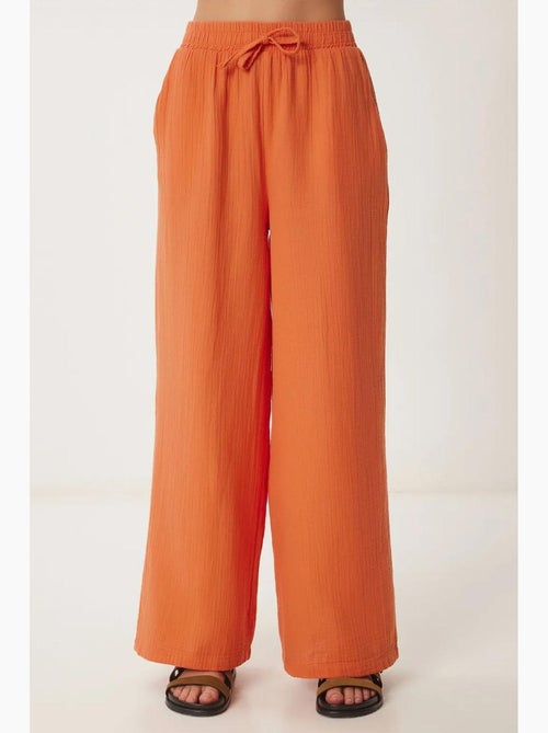 Preciosos pantalones estambul de pierna ancha con cordón y detalle de ribete. Istanbul - Kiabi
