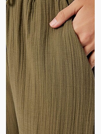 Preciosos pantalones estambul de pierna ancha con cordón y detalle de ribete. Istanbul