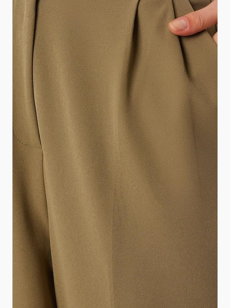 Preciosos pantalones palazzo plisados de cintura alta de estambul istanbul Verde caqui - Kiabi