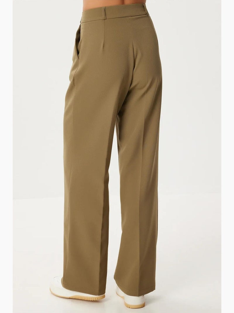 Preciosos pantalones palazzo plisados de cintura alta de estambul istanbul Verde caqui - Kiabi