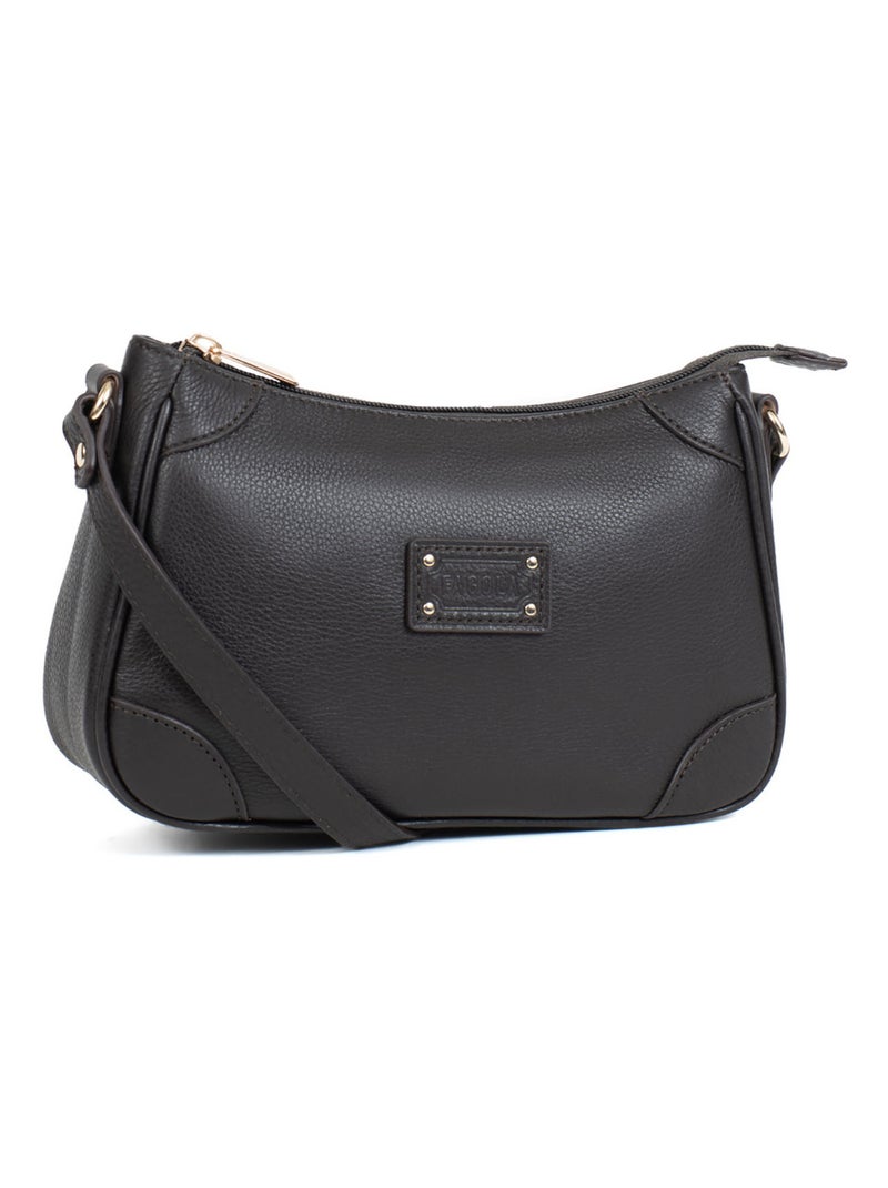 PRETA - Bolso bandolera - Piel Marrón oscuro - Kiabi