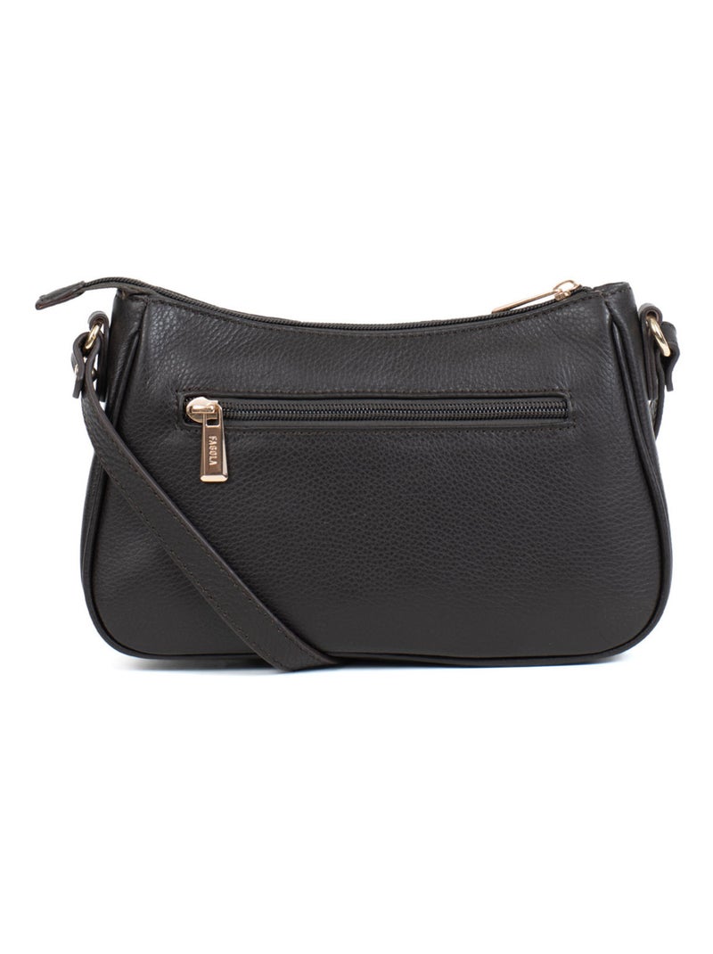 PRETA - Bolso bandolera - Piel Marrón oscuro - Kiabi