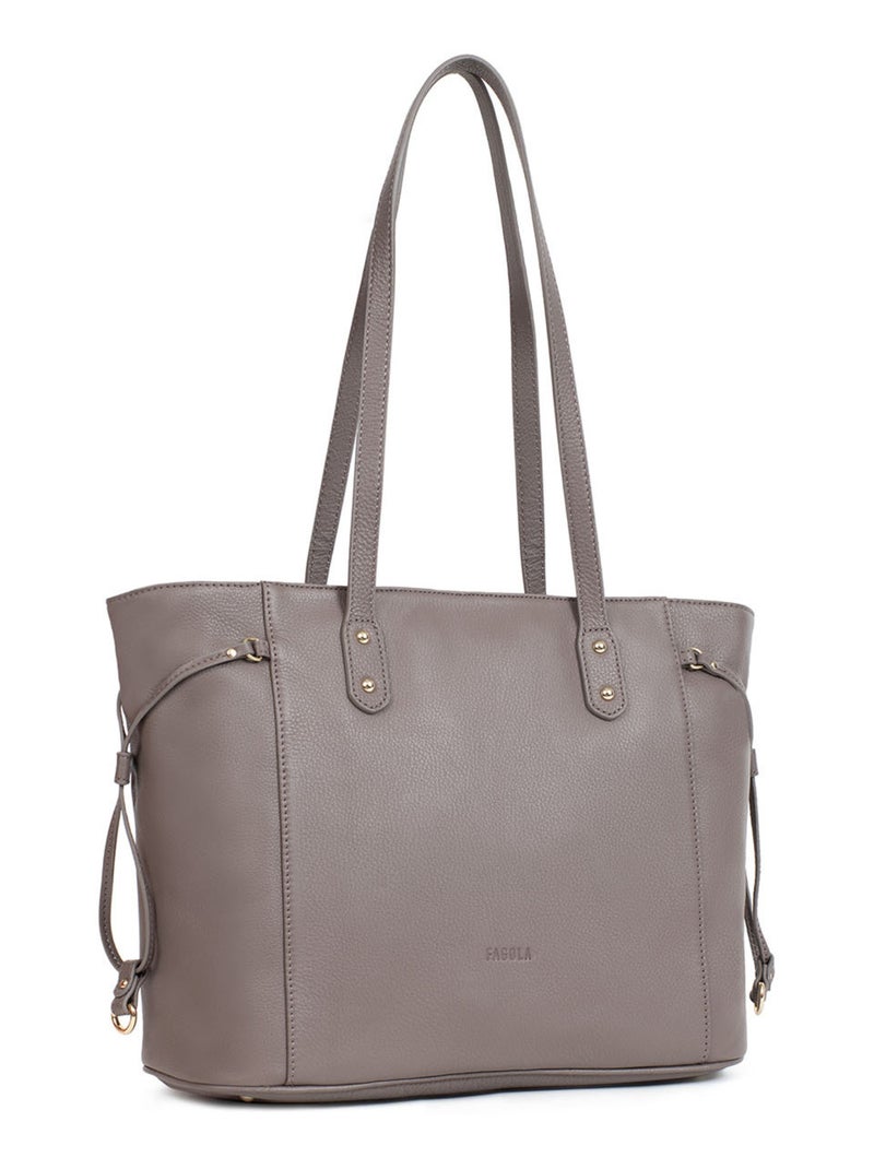 PRETA - Bolso de hombro - Piel Taupe - Kiabi