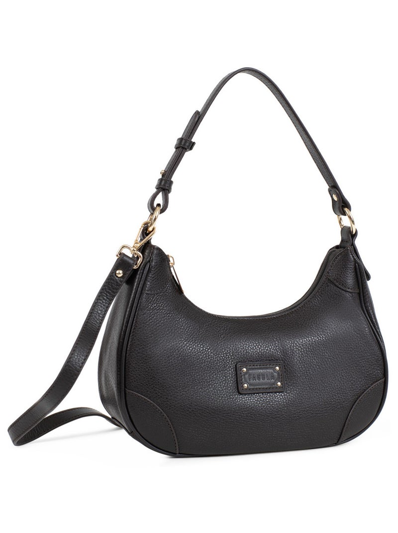 PRETA - Bolso de hombro con 1 asa - Piel Marrón oscuro - Kiabi