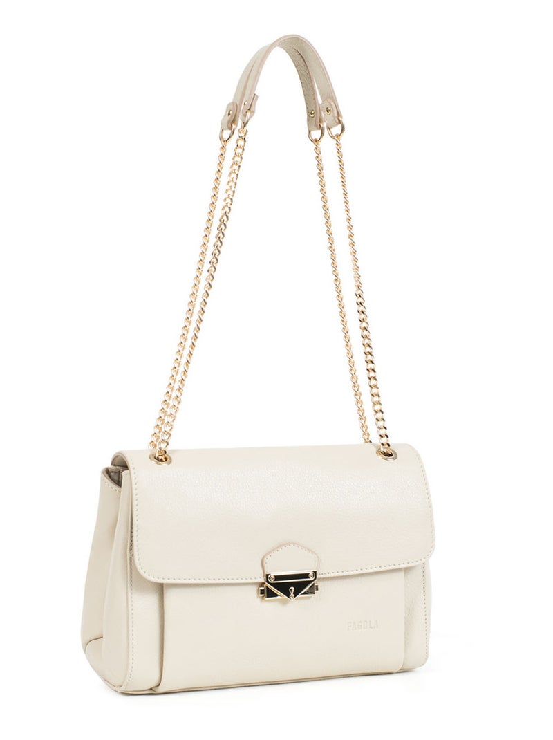 PRETA - Bolso de hombro con 2 asas - Piel Beige claro - Kiabi