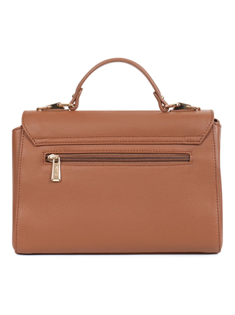 PRETA - Bolso de mano con 1 asa - Piel Cognac - Kiabi