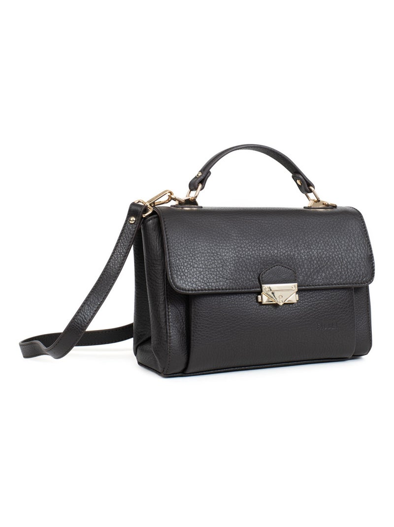 PRETA - Bolso de mano con 1 asa - Piel Marrón oscuro - Kiabi