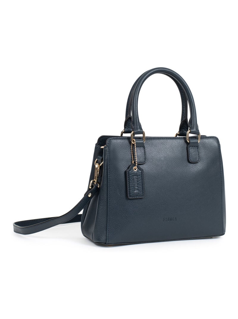 PRETA - Bolso de mano con 2 asas - Piel Azul marino - Kiabi