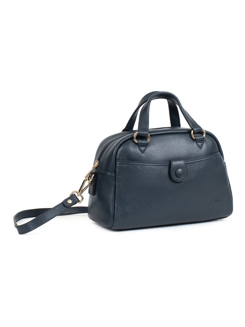 PRETA - Bolso de mano con 2 asas - Piel Azul marino - Kiabi