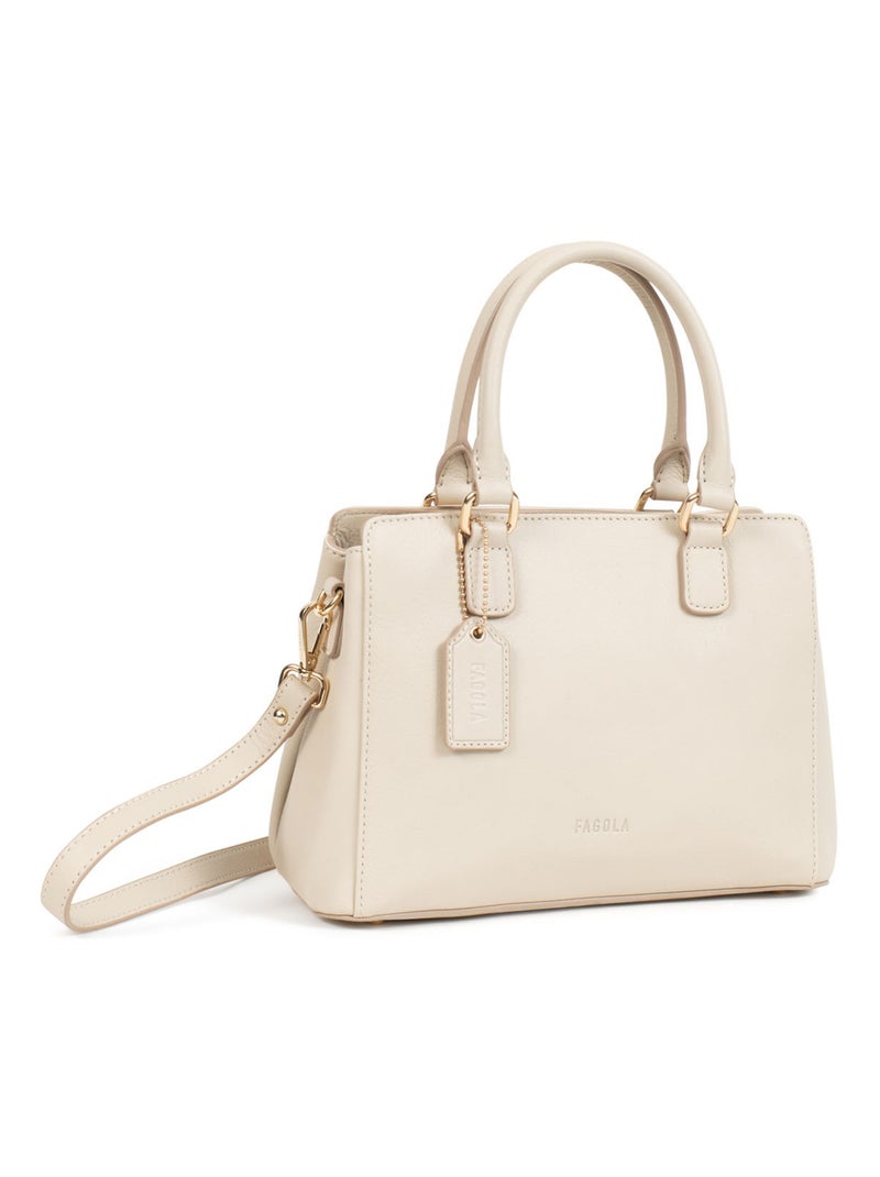 PRETA - Bolso de mano con 2 asas - Piel Beige claro - Kiabi