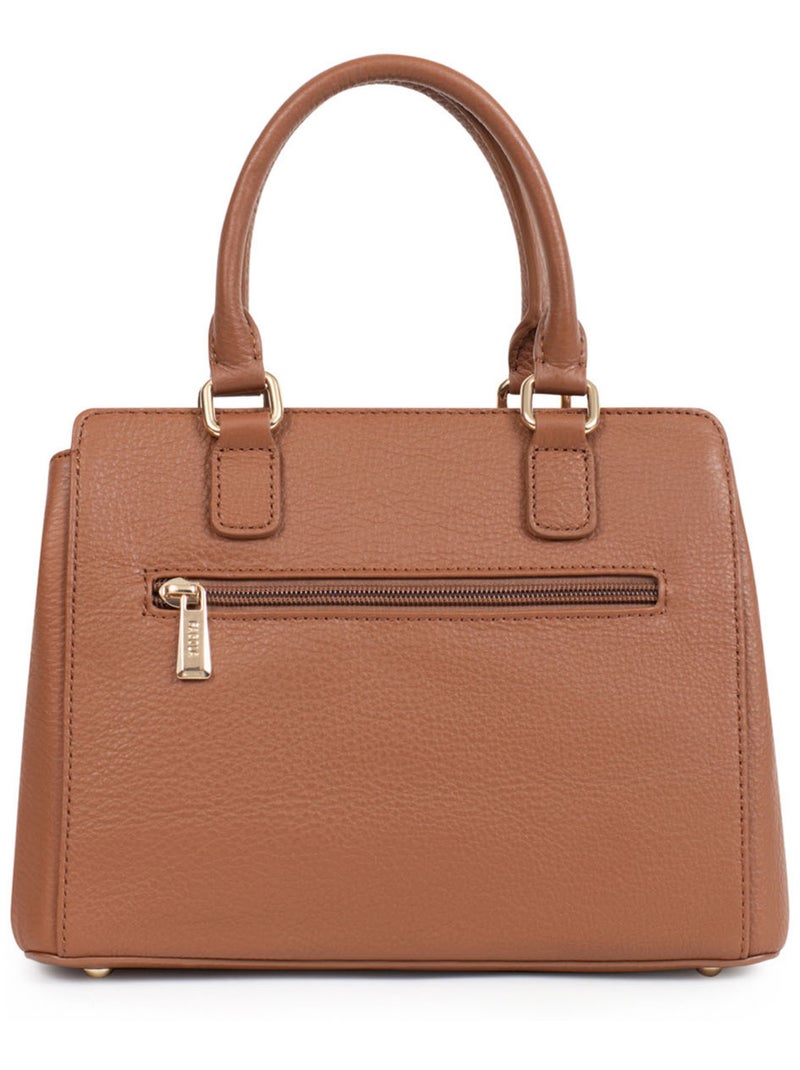 PRETA - Bolso de mano con 2 asas - Piel Cognac - Kiabi