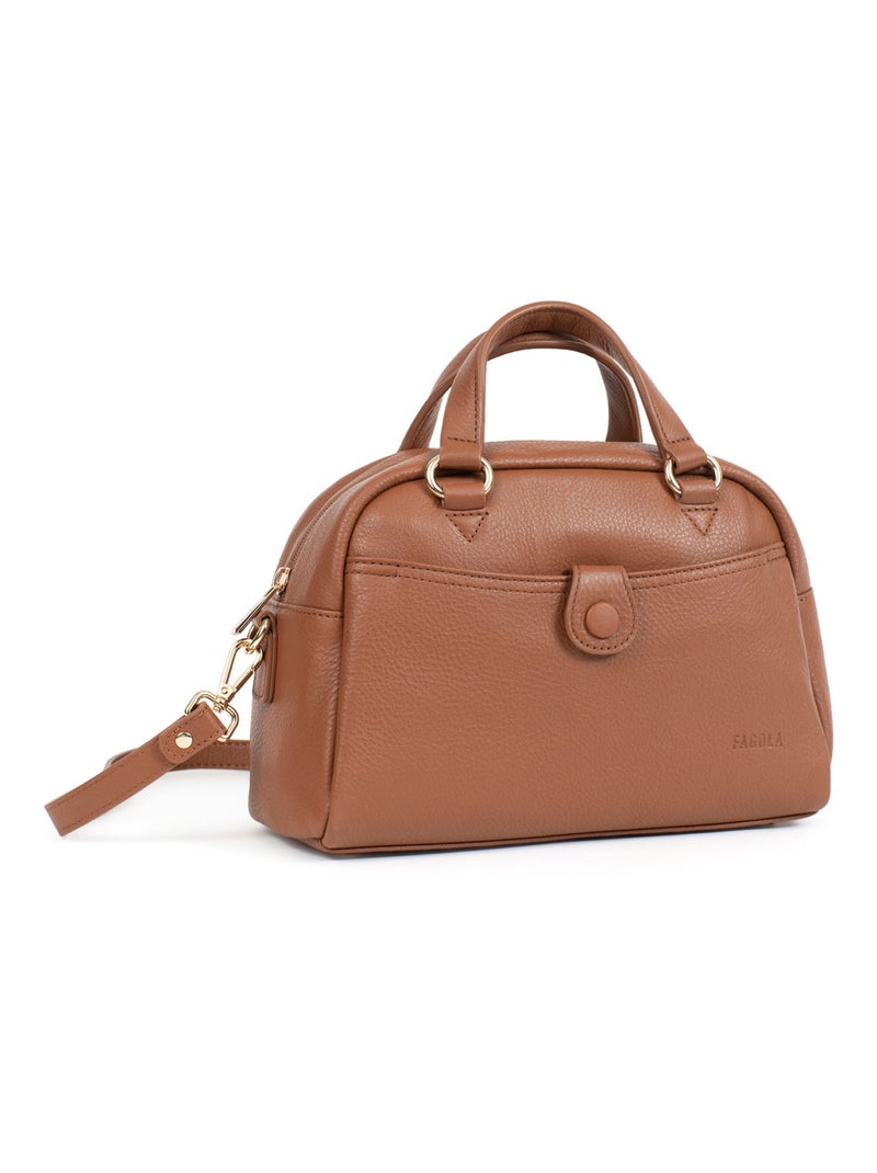 PRETA - Bolso de mano con 2 asas - Piel Cognac - Kiabi