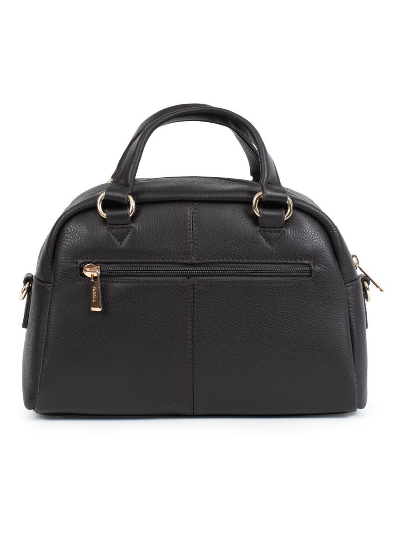 PRETA - Bolso de mano con 2 asas - Piel Marrón oscuro - Kiabi