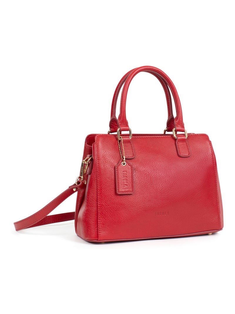 PRETA - Bolso de mano con 2 asas - Piel Rojo oscuro - Kiabi
