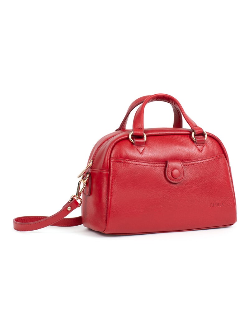 PRETA - Bolso de mano con 2 asas - Piel Rojo oscuro - Kiabi