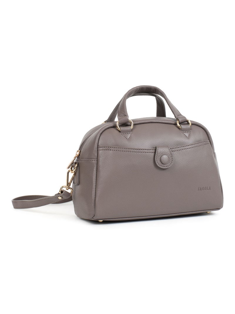 PRETA - Bolso de mano con 2 asas - Piel Taupe - Kiabi
