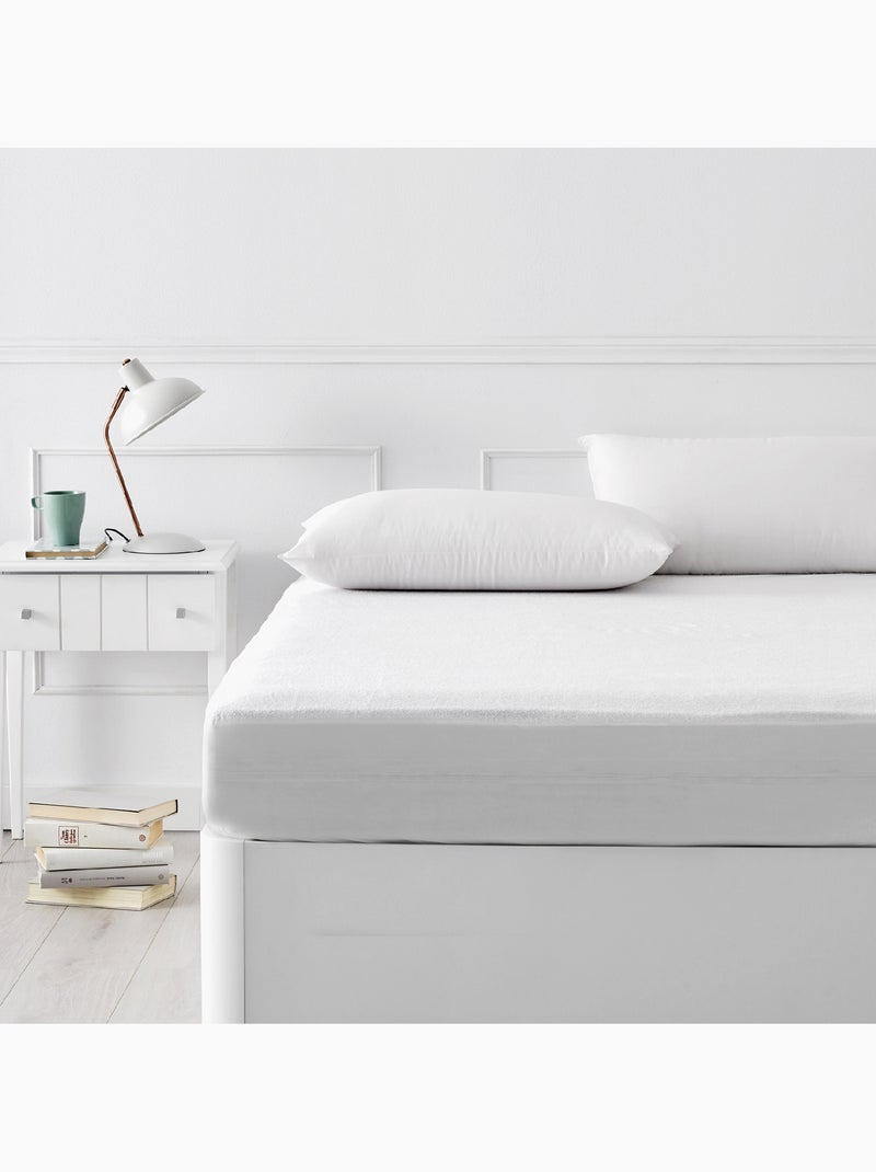 Protector colchón -Antiácaros -Hasta 32 cm Blanco - Kiabi