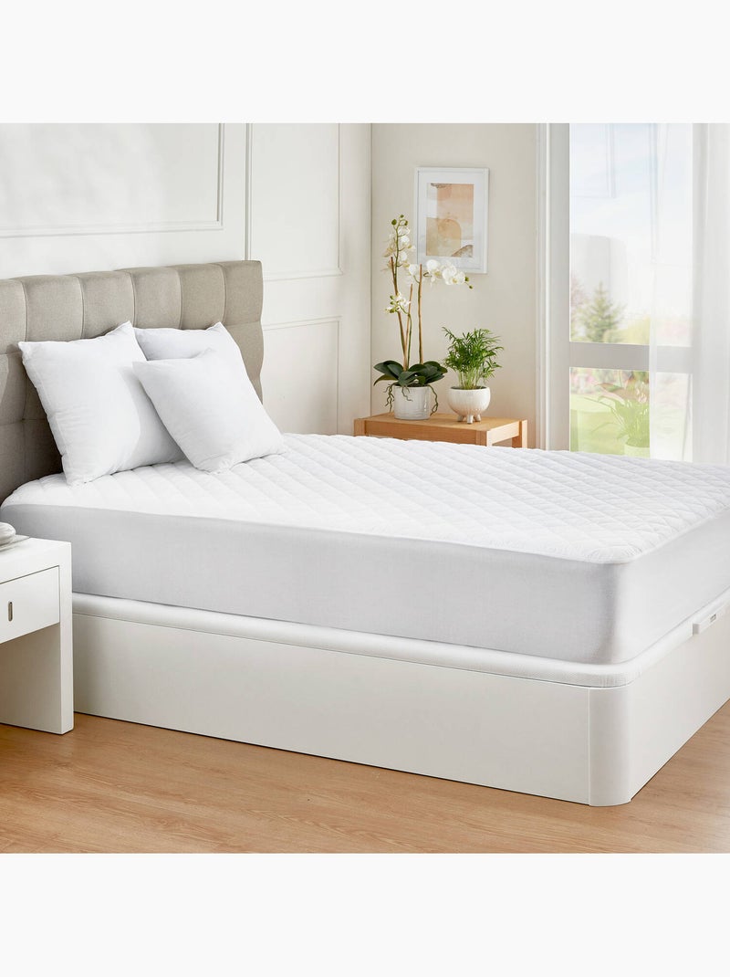 Protector colchón -Impermeable - Antiácaros - Hasta 32 cm Blanco - Kiabi